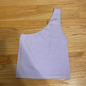 Light purple one shoulder crop top